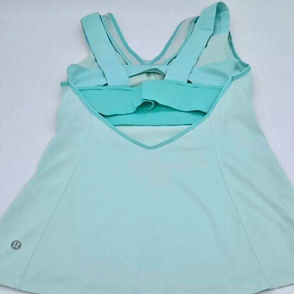 🎉2 FOR 1!!!🎉Cute Lululemon Super Sport Tank in Sea Mist & FREE Black Shorts - Picture 8 of 13